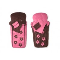 Cozyosko Dusky Pink / Chocolate Flowers with Strap Covers